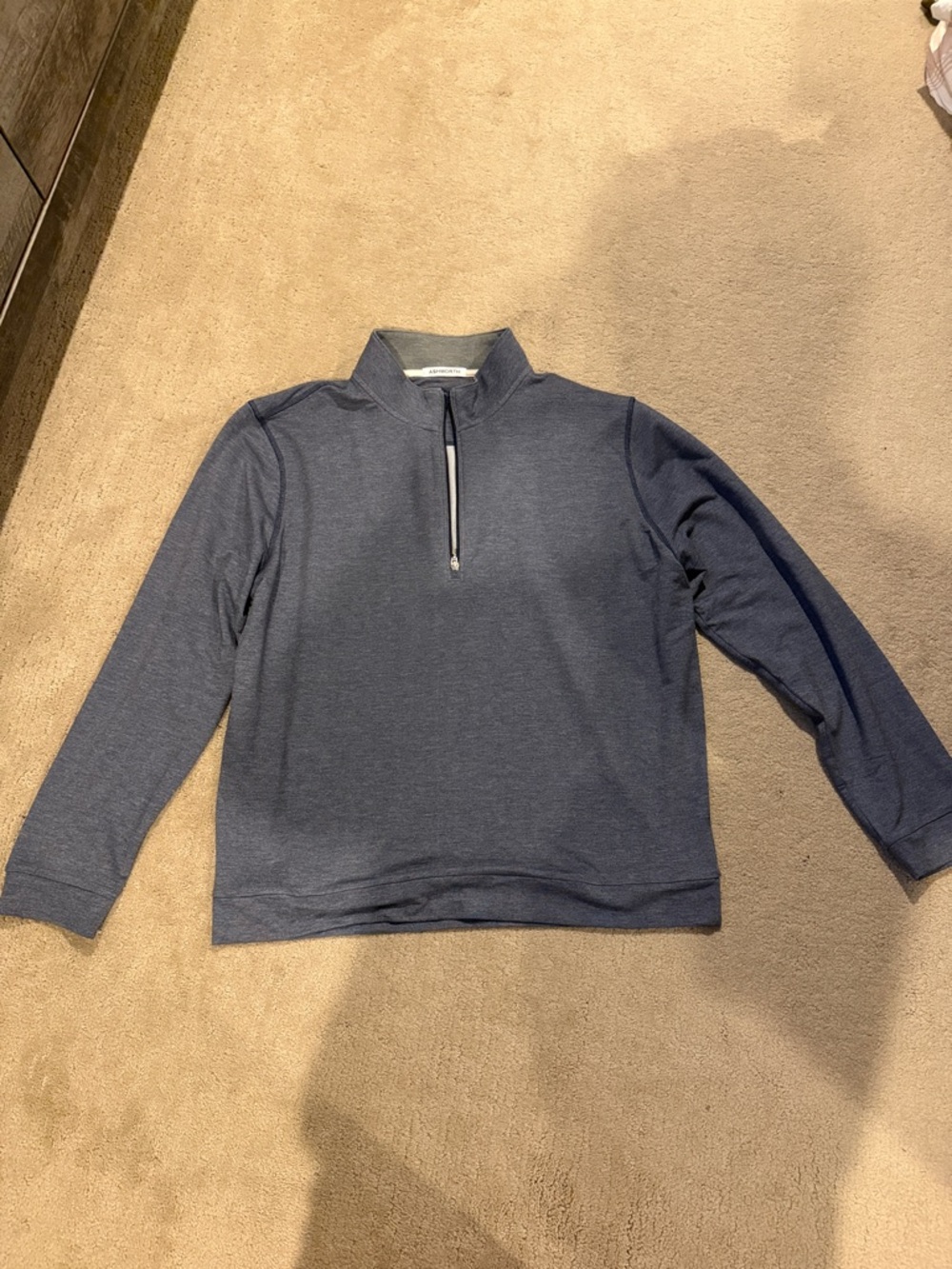 Ashworth Men's Zip Mock Neck Sweater in Dark Navy